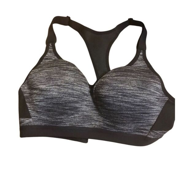 Victoria Secret Incredible Sport Bra 32C Grey Underwire Racerback - Picture 1 of 8